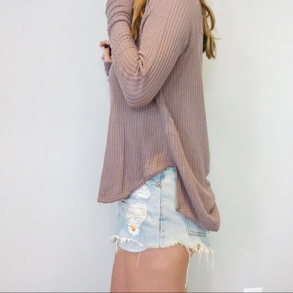 Free People tank waffle knit cows neck thermal - Picture 5 of 7